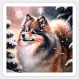 Finnish Lapphund In The Snow Sticker